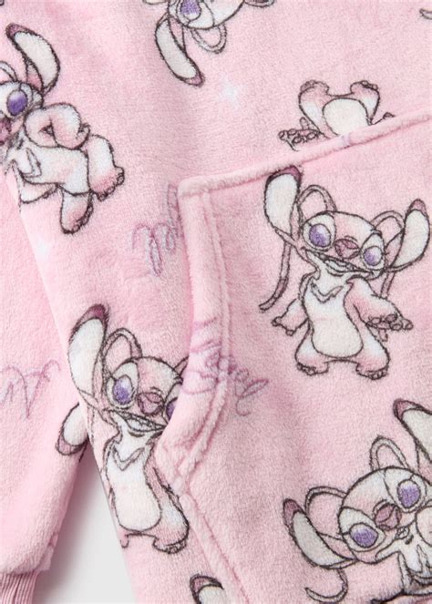 Stitch Girls Pink Angel Snuggle Hoodie (7.
